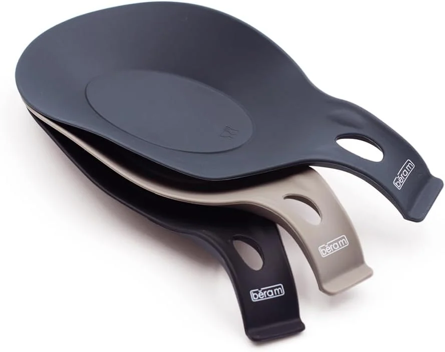 جا قاشقی سیلیکونی BERAM، مناسب برای آشپزخانه، مقاوم در برابر حرارت، نگهدارنده کفگیر و ملاقه، تمیز کردن آسان، جا قاشقی مدرن برای پیشخوان آشپزخانه