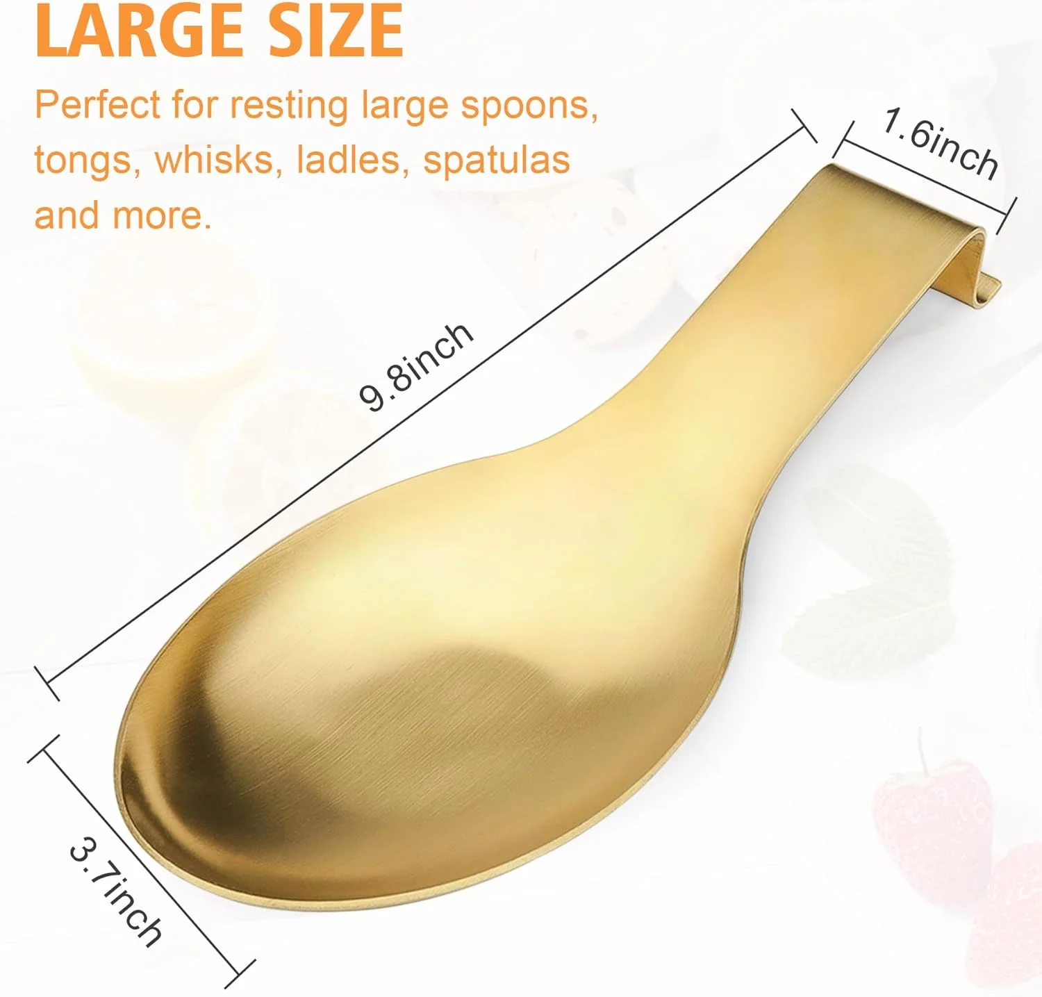 جا قاشقی استیل VanlonPro، نگهدارنده کفگیر ملاقه، جا قاشقی استیل، پرداخت برس خورده، قابل شستشو در ماشین ظرفشویی 9.6 در 23.8 سانتی متر (رنگ طلایی 2 عدد)