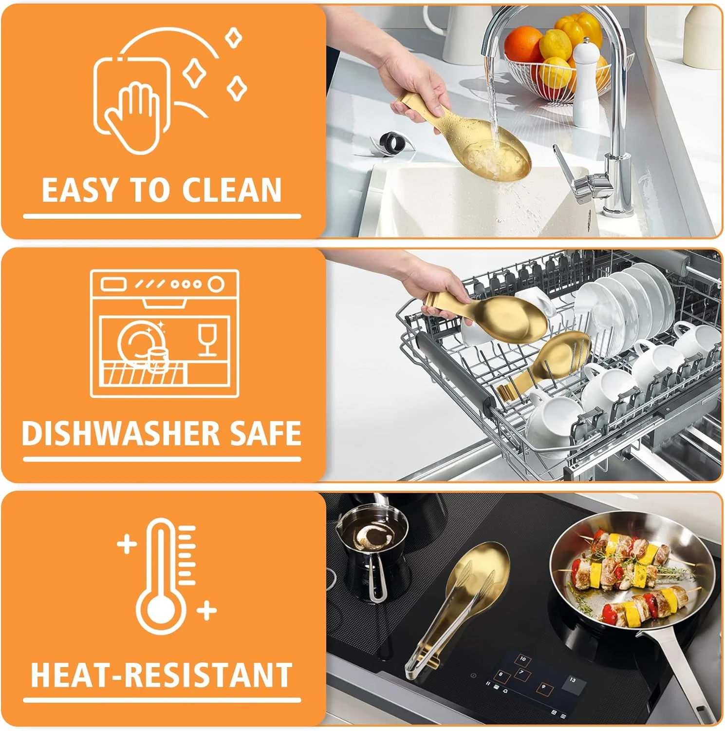 جا قاشقی استیل VanlonPro، نگهدارنده کفگیر ملاقه، جا قاشقی استیل، پرداخت برس خورده، قابل شستشو در ماشین ظرفشویی 9.6 در 23.8 سانتی متر (رنگ طلایی 2 عدد) جا قاشقی استیل VanlonPro، نگهدارنده کفگیر ملاقه، جا قاشقی استیل، پرداخت برس خورده، قابل شستشو در ماشین ظرفشویی 9.6 در 23.8 سانتی متر (رنگ طلایی 2 عدد)