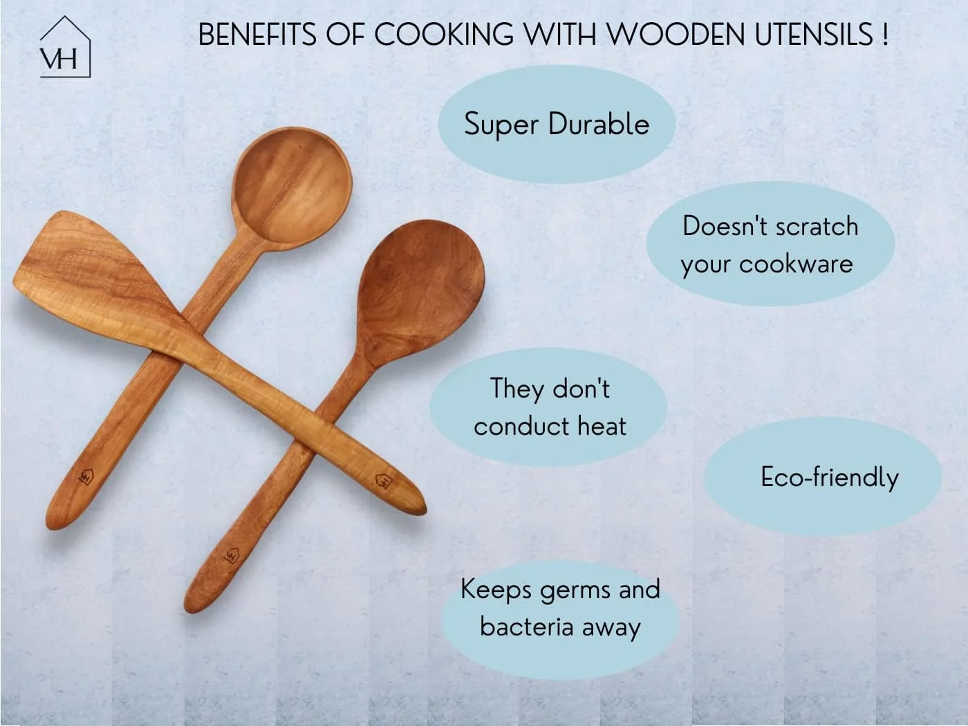 مجموعه 3 عددی کفگیر، قاشق و ملاقه چوبی از چوب درخت چریش وستا هومز، مناسب پخت و پز، بدون لاک مضر، نچسب طبیعی، دست ساز، ارتفاع 30 سانتیمتر