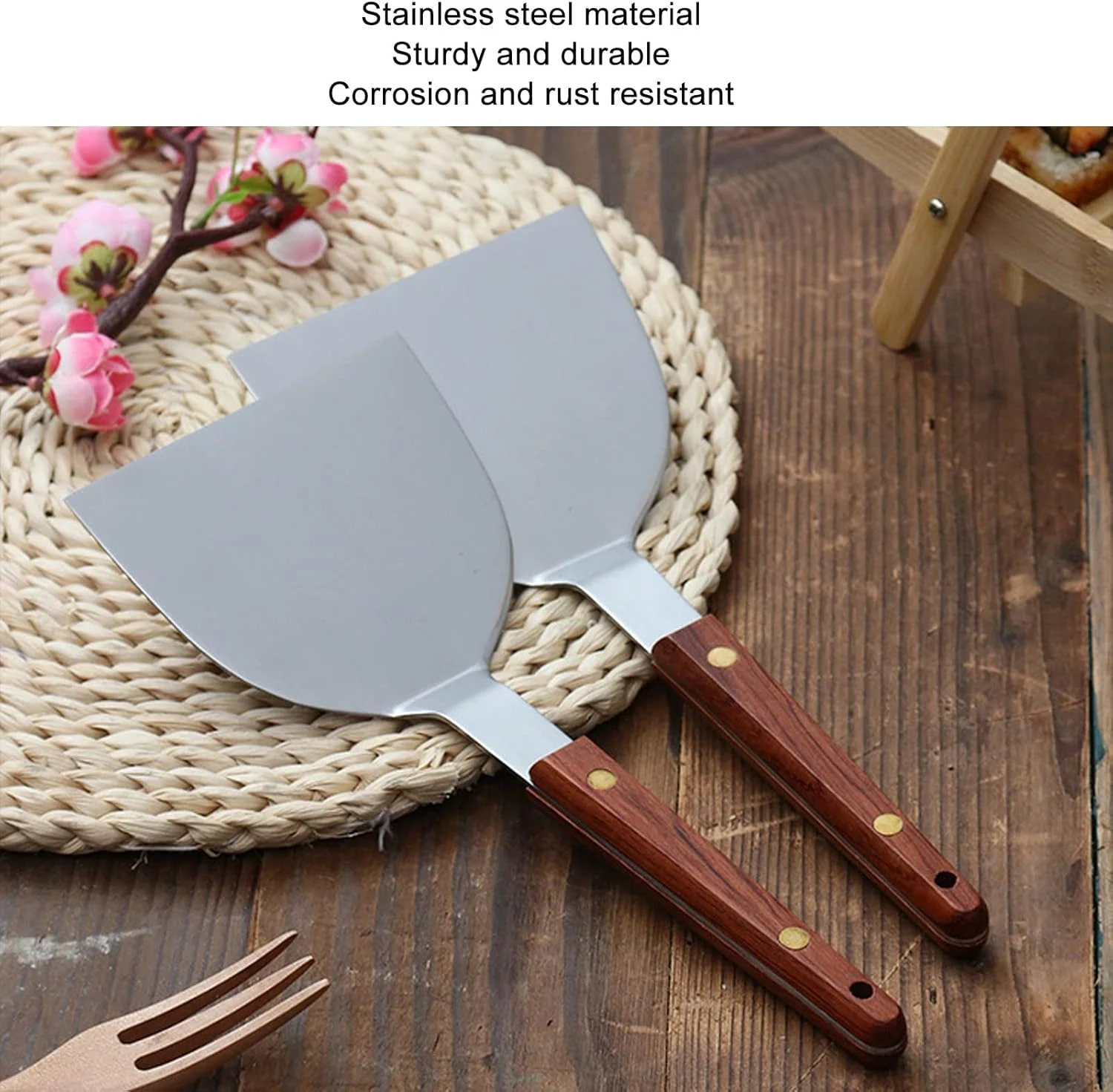 کفگیر استیک برگر XBAILAZ، استیل ضد زنگ، تمیز کردن آسان، لبه مورب، تخت و انعطاف پذیر، مناسب برای استیک هتل (105 میلی متر) کفگیر استیک برگر XBAILAZ، استیل ضد زنگ، تمیز کردن آسان، لبه مورب، تخت و انعطاف پذیر، مناسب برای استیک هتل (105 میلی متر)