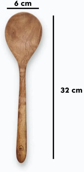 مجموعه 3 عددی کفگیر، قاشق و ملاقه چوبی از چوب درخت چریش وستا هومز، مناسب پخت و پز، بدون لاک مضر، نچسب طبیعی، دست ساز، ارتفاع 30 سانتیمتر