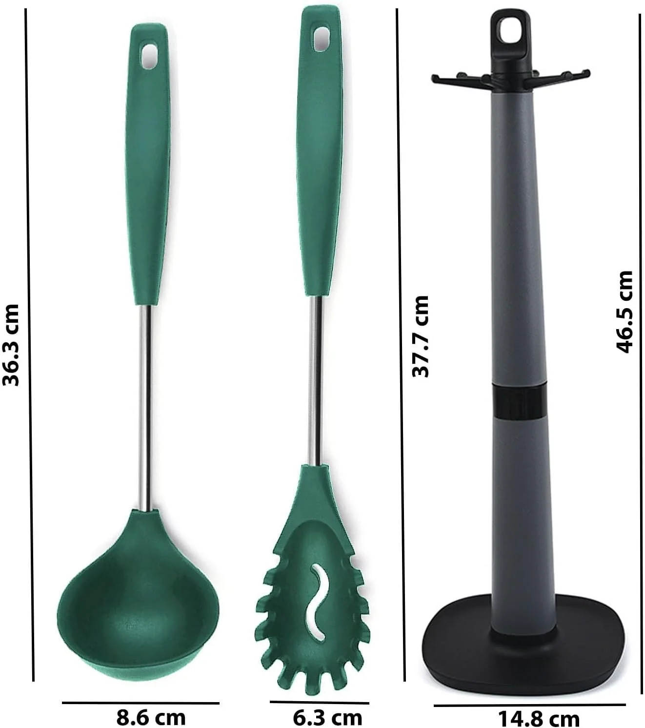 ملاقه نچسب، ملاقه های آشپزی، ملاقه سیلیکونی، ملاقه سوراخ دار، سرو کننده پاستا، ملاقه اسپاگتی، ملاقه دوسا، ملاقه استیل دوسا، ملاقه سوپ، کفگیر، پایه کفگیر برای آشپزی (ست 3 عددی، سبز) ملاقه نچسب، ملاقه های آشپزی، ملاقه سیلیکونی، ملاقه سوراخ دار، سرو کننده پاستا، ملاقه اسپاگتی، ملاقه دوسا، ملاقه استیل دوسا، ملاقه سوپ، کفگیر، پایه کفگیر برای آشپزی (ست 3 عددی، سبز)