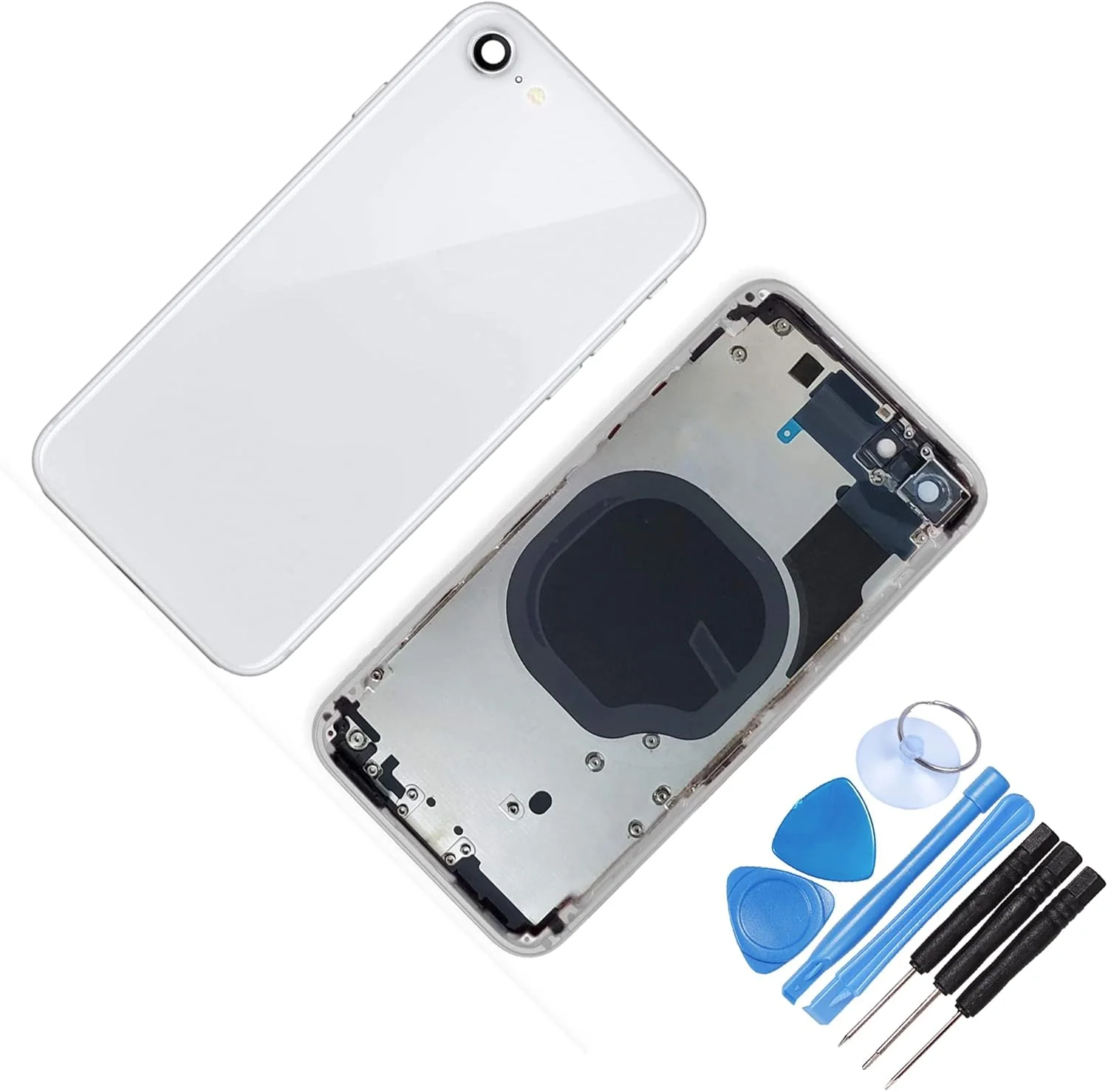 محفظه پشتی شاسی میانی جایگزین THE TECH DOCTOR به همراه پوشش شیشه ای برای آیفون 8 سفید - کامل با ابزار - کیت تعمیر حرفه ای (آیفون 8، سفید) محفظه پشتی شاسی میانی جایگزین THE TECH DOCTOR به همراه پوشش شیشه ای برای آیفون 8 سفید - کامل با ابزار - کیت تعمیر حرفه ای (آیفون 8، سفید)