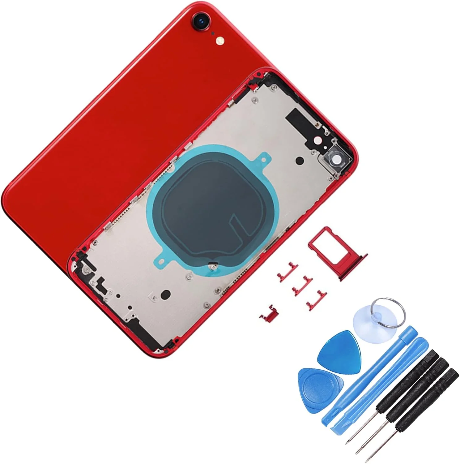 محفظه پشتی شاسی میانی جایگزین به همراه پوشش شیشه ای برای آیفون 8 قرمز - کامل با ابزار - کیت تعمیر حرفه ای (آیفون 8، قرمز) محفظه پشتی شاسی میانی جایگزین به همراه پوشش شیشه ای برای آیفون 8 قرمز - کامل با ابزار - کیت تعمیر حرفه ای (آیفون 8، قرمز)