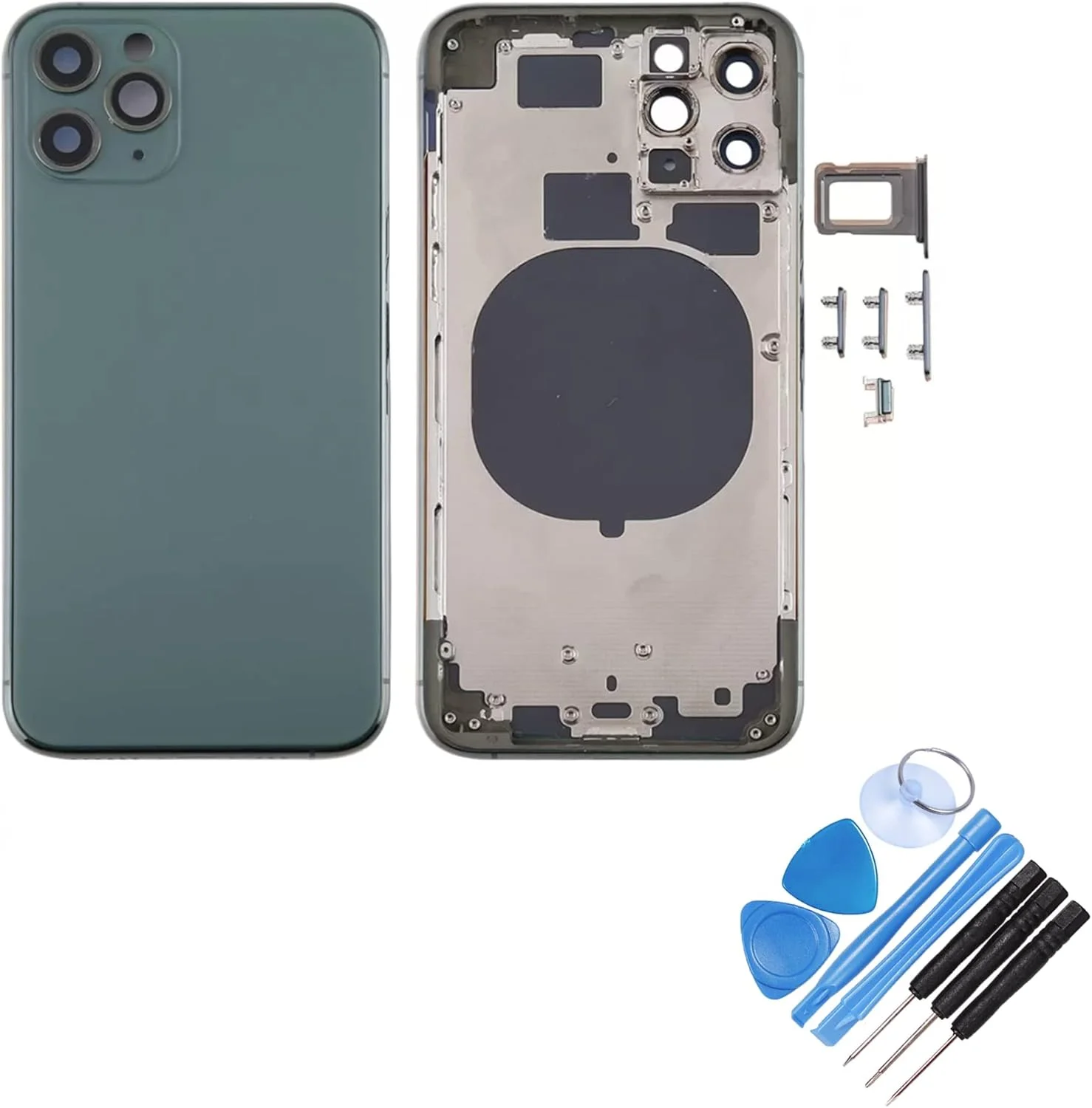 محفظه پشتی شاسی میانی جایگزین برای آیفون 11 پرو مکس 6.5 اینچی - همراه با ابزار - کیت تعمیر حرفه ای (سبز) محفظه پشتی شاسی میانی جایگزین برای آیفون 11 پرو مکس 6.5 اینچی - همراه با ابزار - کیت تعمیر حرفه ای (سبز)