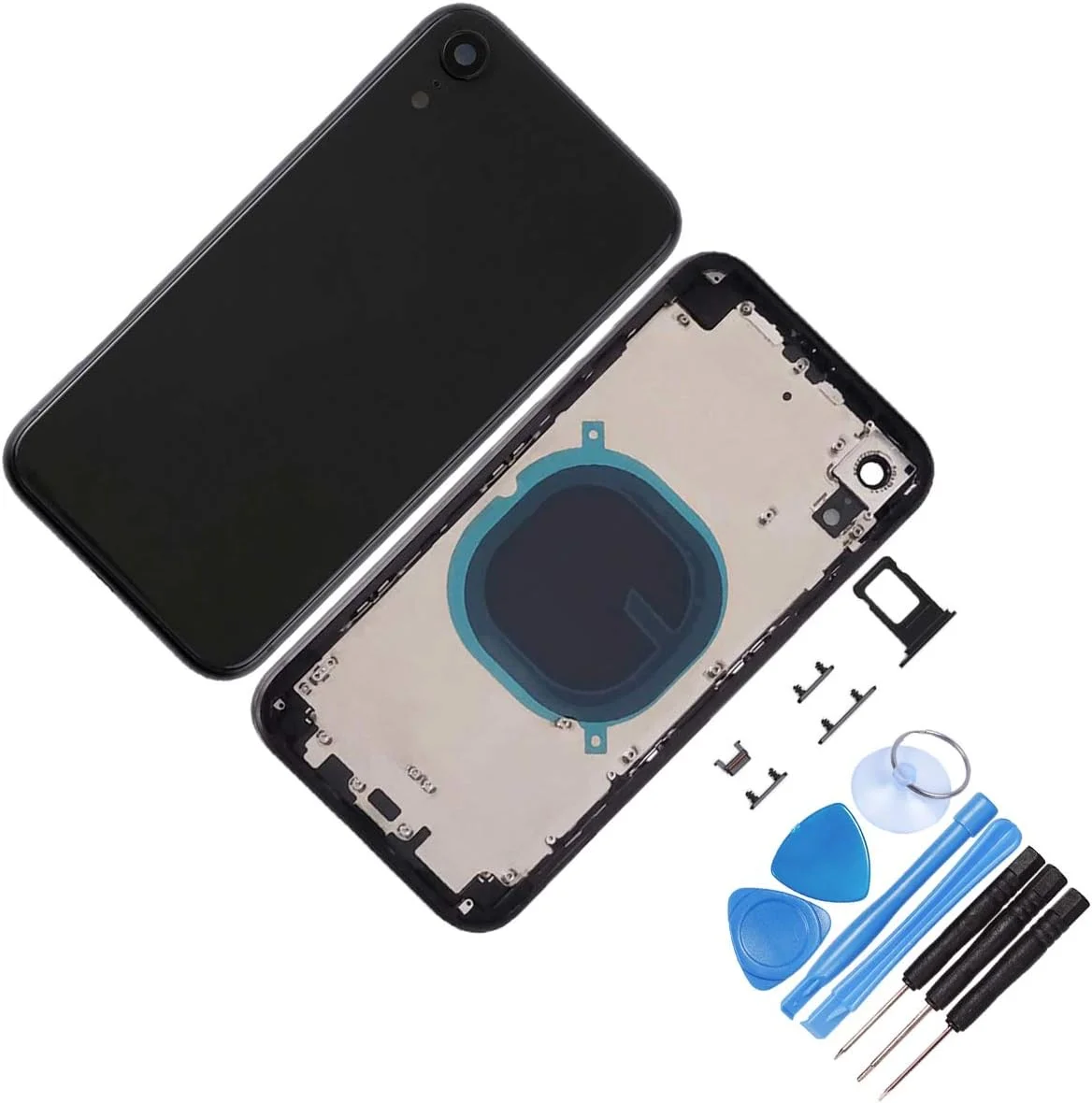 محفظه پشتی شاسی میانی جایگزین برای آیفون XR 6.1 اینچی - کامل با ابزار - کیت تعمیر حرفه ای (مشکی) محفظه پشتی شاسی میانی جایگزین برای آیفون XR 6.1 اینچی - کامل با ابزار - کیت تعمیر حرفه ای (مشکی)