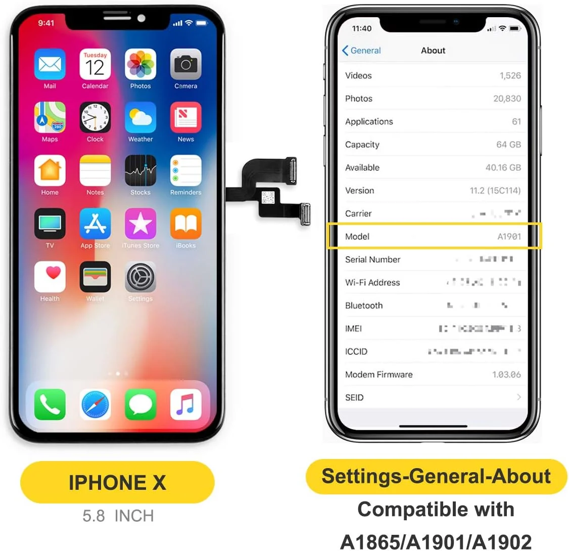 قطعات جایگزین صفحه نمایش مشکی آیفون X، مجموعه پنل جلویی نمایشگر OLED قطعات جایگزین صفحه نمایش مشکی آیفون X، مجموعه پنل جلویی نمایشگر OLED