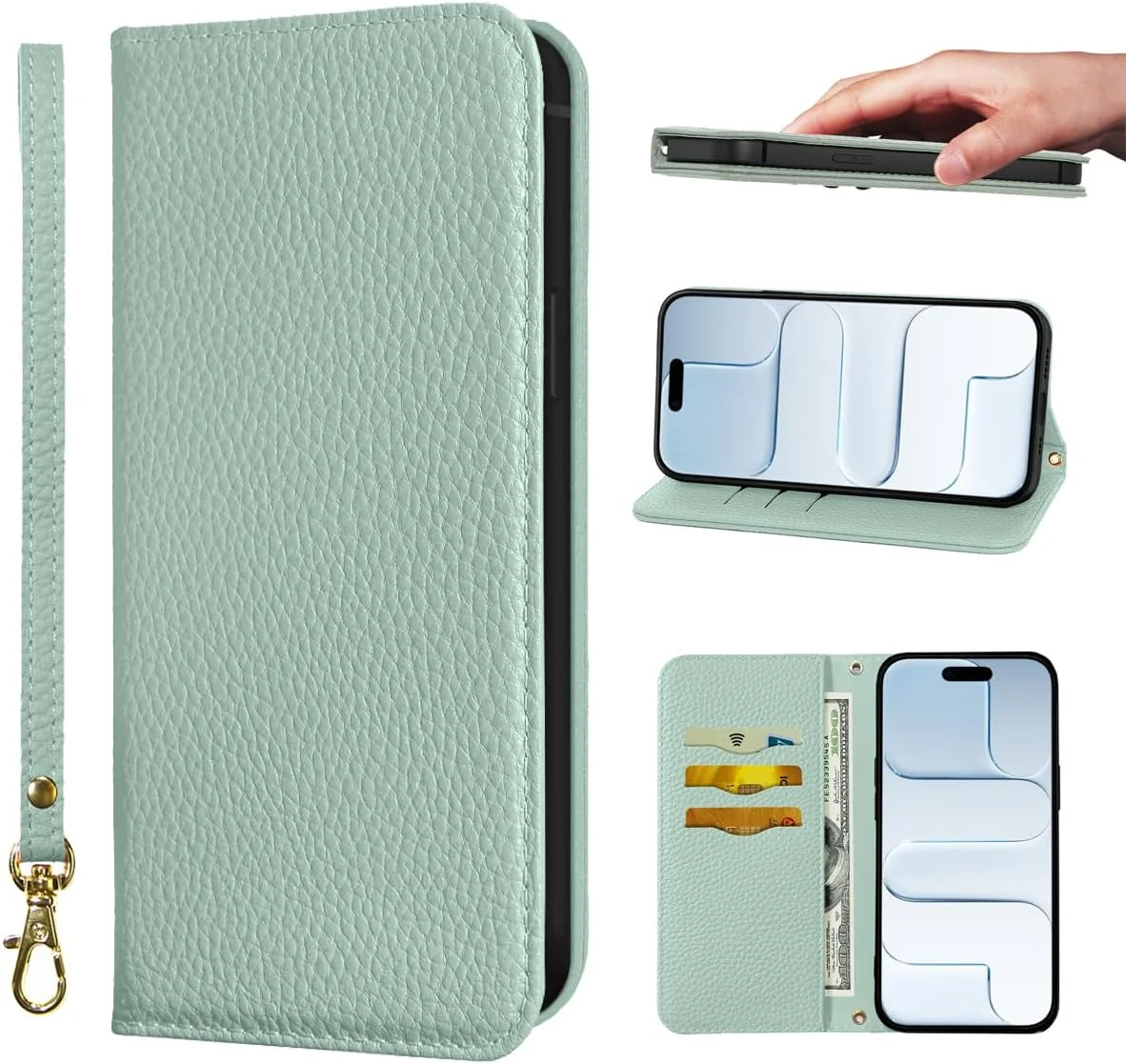 کیف چرمی NanHou مدل Air مناسب برای آیفون 17، کیف پول تاشو با مسدود کننده RFID، بست مغناطیسی، استند، بند مچی، جای کارت، کاور ضد ضربه - سبز روشن کیف چرمی NanHou مدل Air مناسب برای آیفون 17، کیف پول تاشو با مسدود کننده RFID، بست مغناطیسی، استند، بند مچی، جای کارت، کاور ضد ضربه - سبز روشن