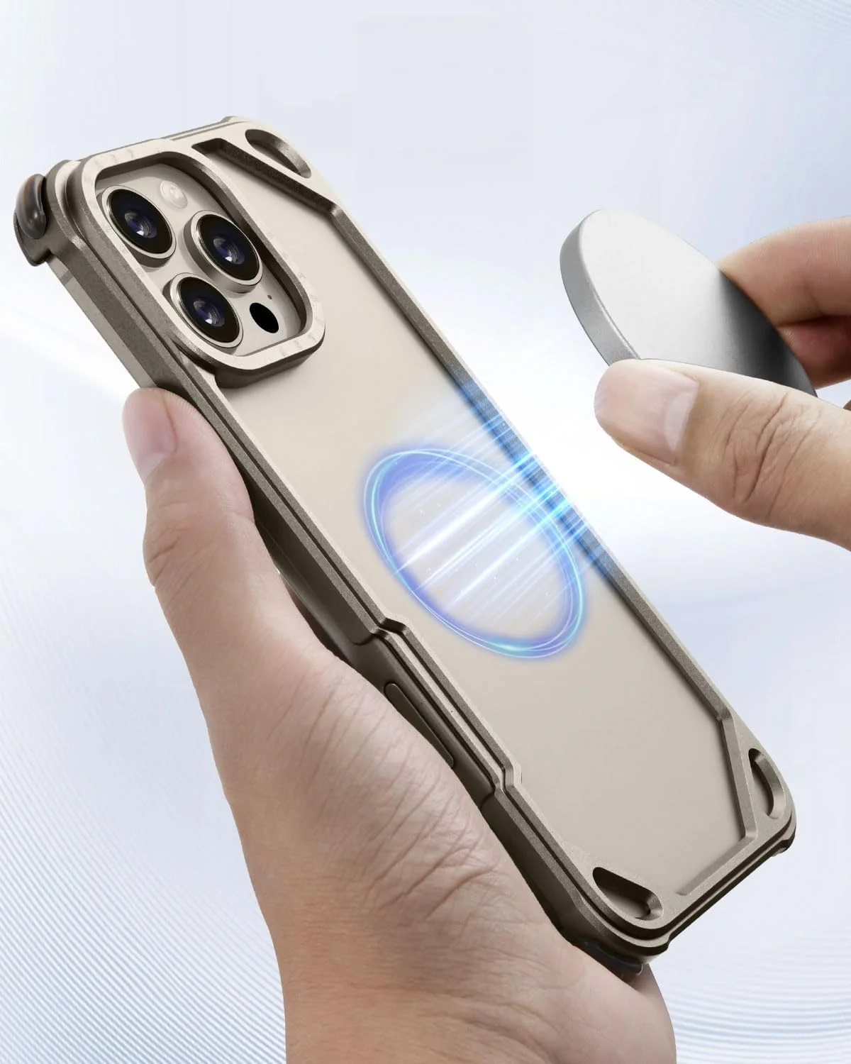 محافظ فلزی دور گوشی آیفون 16 پرو 6.3 اینچی، فریم آلومینیومی باریک، طراحی بدون پشت، سازگار با MagSafe، محافظت ضد ضربه 4 گوشه، قاب گوشی مینیمالیستی بدون فریم، تیتانیوم طبیعی محافظ فلزی دور گوشی آیفون 16 پرو 6.3 اینچی، فریم آلومینیومی باریک، طراحی بدون پشت، سازگار با MagSafe، محافظت ضد ضربه 4 گوشه، قاب گوشی مینیمالیستی بدون فریم، تیتانیوم طبیعی