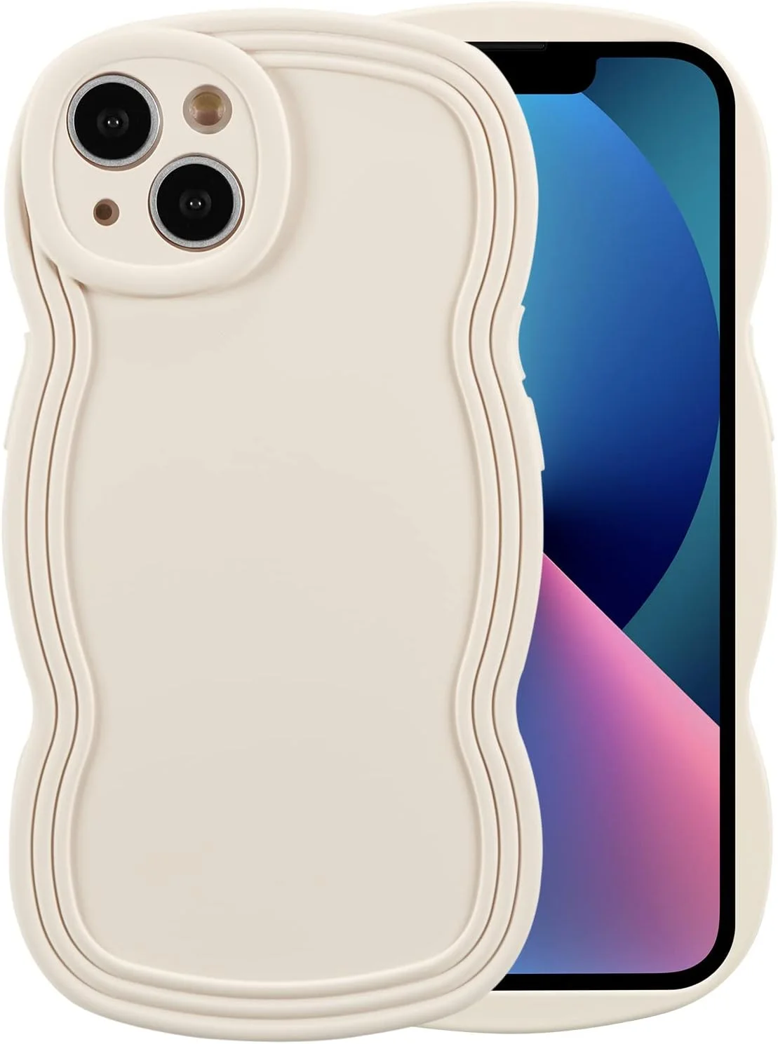 قاب گوشی یوبای مناسب برای آیفون 15 با صفحه نمایش 6.1 اینچی، قاب شفاف و فانتزی با لبه موجی برای دختران، پوشش باریک و مقاوم در برابر ضربه، بامپر نرم و لوکس با روکش TPU، قاب گوشی زیبا با روکش - سفید قاب گوشی یوبای مناسب برای آیفون 15 با صفحه نمایش 6.1 اینچی، قاب شفاف و فانتزی با لبه موجی برای دختران، پوشش باریک و مقاوم در برابر ضربه، بامپر نرم و لوکس با روکش TPU، قاب گوشی زیبا با روکش - سفید