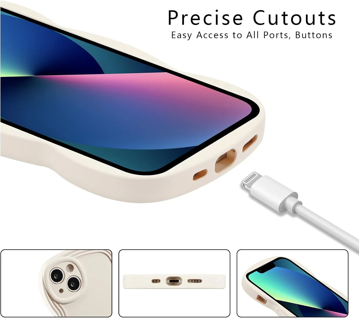 قاب گوشی یوبای مناسب برای آیفون 15 با صفحه نمایش 6.1 اینچی، قاب شفاف و فانتزی با لبه موجی برای دختران، پوشش باریک و مقاوم در برابر ضربه، بامپر نرم و لوکس با روکش TPU، قاب گوشی زیبا با روکش - سفید قاب گوشی یوبای مناسب برای آیفون 15 با صفحه نمایش 6.1 اینچی، قاب شفاف و فانتزی با لبه موجی برای دختران، پوشش باریک و مقاوم در برابر ضربه، بامپر نرم و لوکس با روکش TPU، قاب گوشی زیبا با روکش - سفید