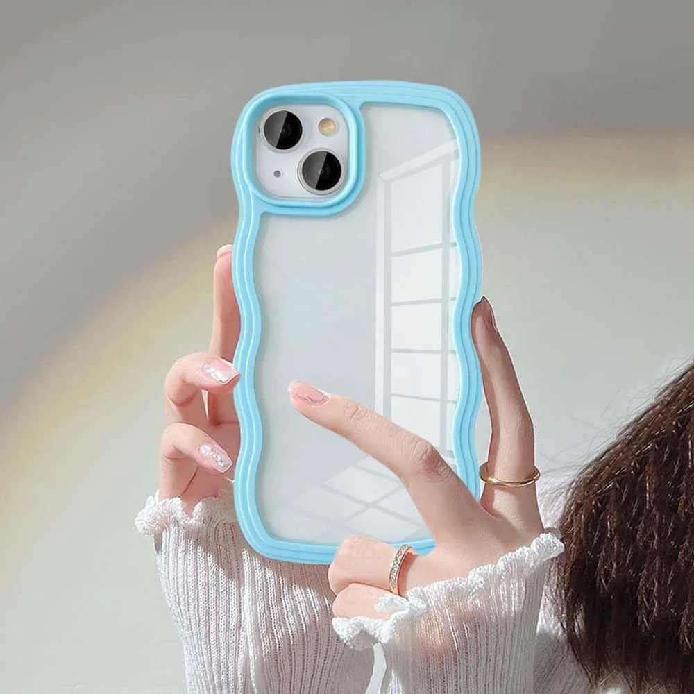 قاب گوشی یوبای مناسب برای آیفون ۱۳ و آیفون ۱۴ (۶.۱ اینچ)، قاب محافظ بامپر باریک و مقاوم در برابر ضربه با طرح موج شفاف و زیبا، ساخته شده از TPU نرم و ساده برای دختران و زنان - آبی سیرا قاب گوشی یوبای مناسب برای آیفون ۱۳ و آیفون ۱۴ (۶.۱ اینچ)، قاب محافظ بامپر باریک و مقاوم در برابر ضربه با طرح موج شفاف و زیبا، ساخته شده از TPU نرم و ساده برای دختران و زنان - آبی سیرا