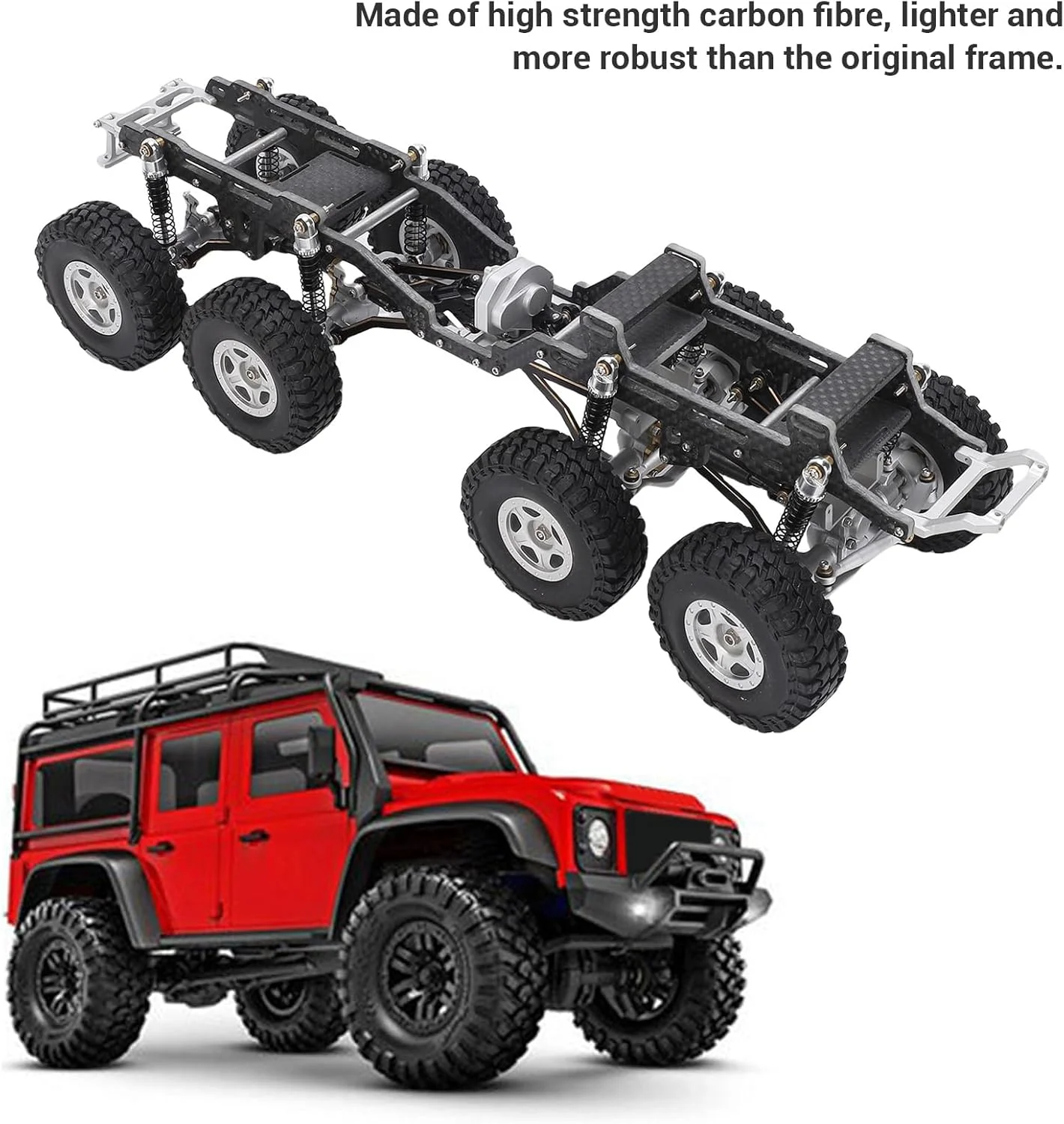 شاسی ماشین کنترلی، شاسی فریم ماشین کنترلی 8x8 از جنس مواد کامپوزیت، جایگزین مرکز ثقل پایین برای SCX24 (مشکی نقره ای) شاسی ماشین کنترلی، شاسی فریم ماشین کنترلی 8x8 از جنس مواد کامپوزیت، جایگزین مرکز ثقل پایین برای SCX24 (مشکی نقره ای)