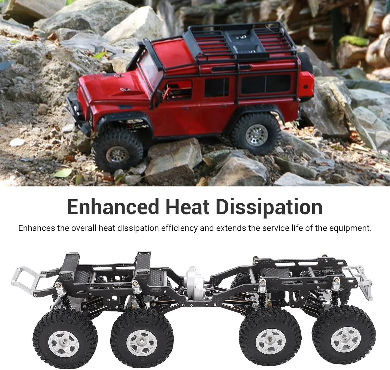 شاسی ماشین کنترلی، شاسی فریم ماشین کنترلی 8x8 از جنس مواد کامپوزیت، جایگزین مرکز ثقل پایین برای SCX24 (مشکی نقره ای) شاسی ماشین کنترلی، شاسی فریم ماشین کنترلی 8x8 از جنس مواد کامپوزیت، جایگزین مرکز ثقل پایین برای SCX24 (مشکی نقره ای)