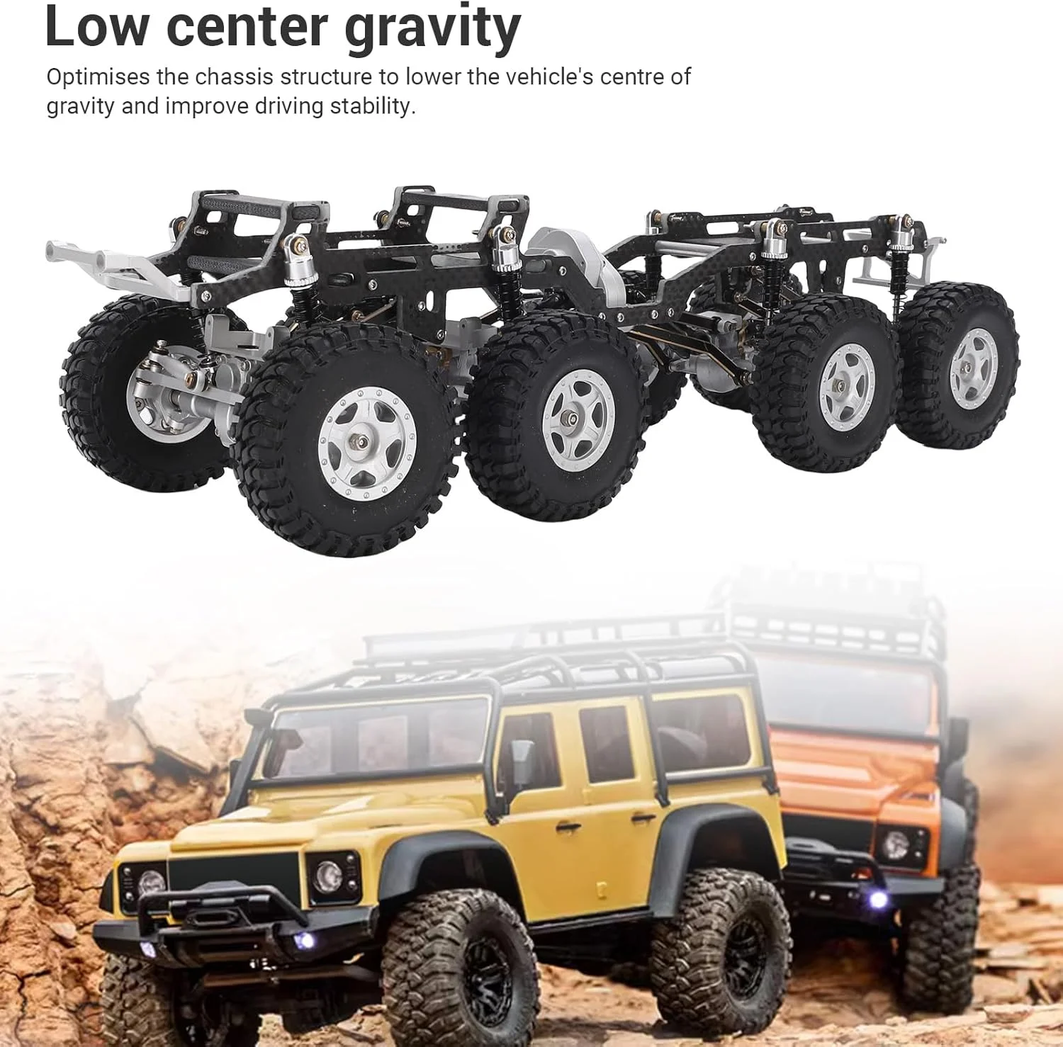 شاسی ماشین کنترلی، شاسی فریم ماشین کنترلی 8x8 از جنس مواد کامپوزیت، جایگزین مرکز ثقل پایین برای SCX24 (مشکی نقره ای) شاسی ماشین کنترلی، شاسی فریم ماشین کنترلی 8x8 از جنس مواد کامپوزیت، جایگزین مرکز ثقل پایین برای SCX24 (مشکی نقره ای)