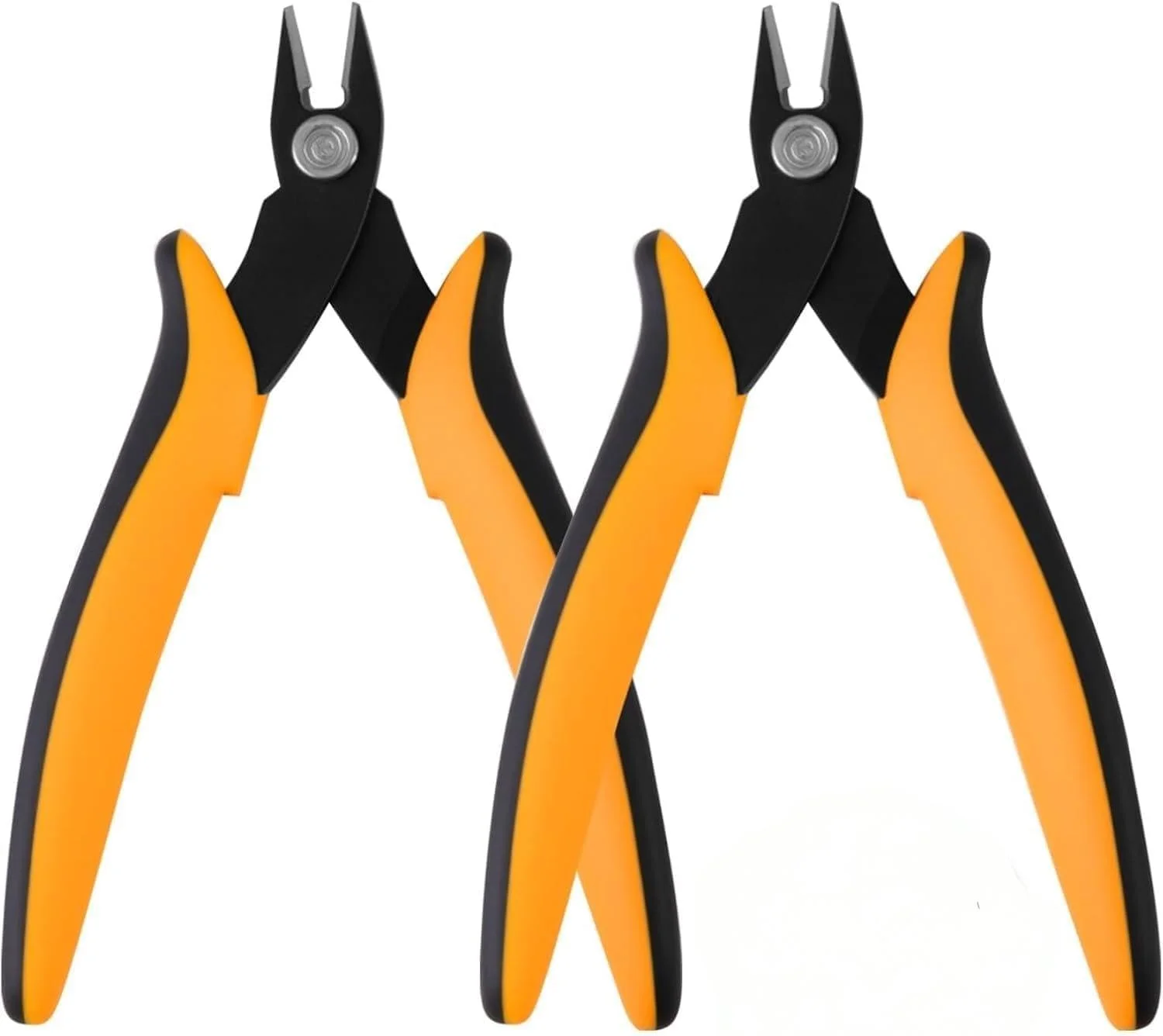 سیم چین های میکرو، مینی سیم چین های دقیق با دسته نرم، سیم چین های کوچک جانبی، انبر برش تمیز برای صنایع دستی DIY، جواهرات، الکترونیک، بست های کابل، زرد، 2 عدد