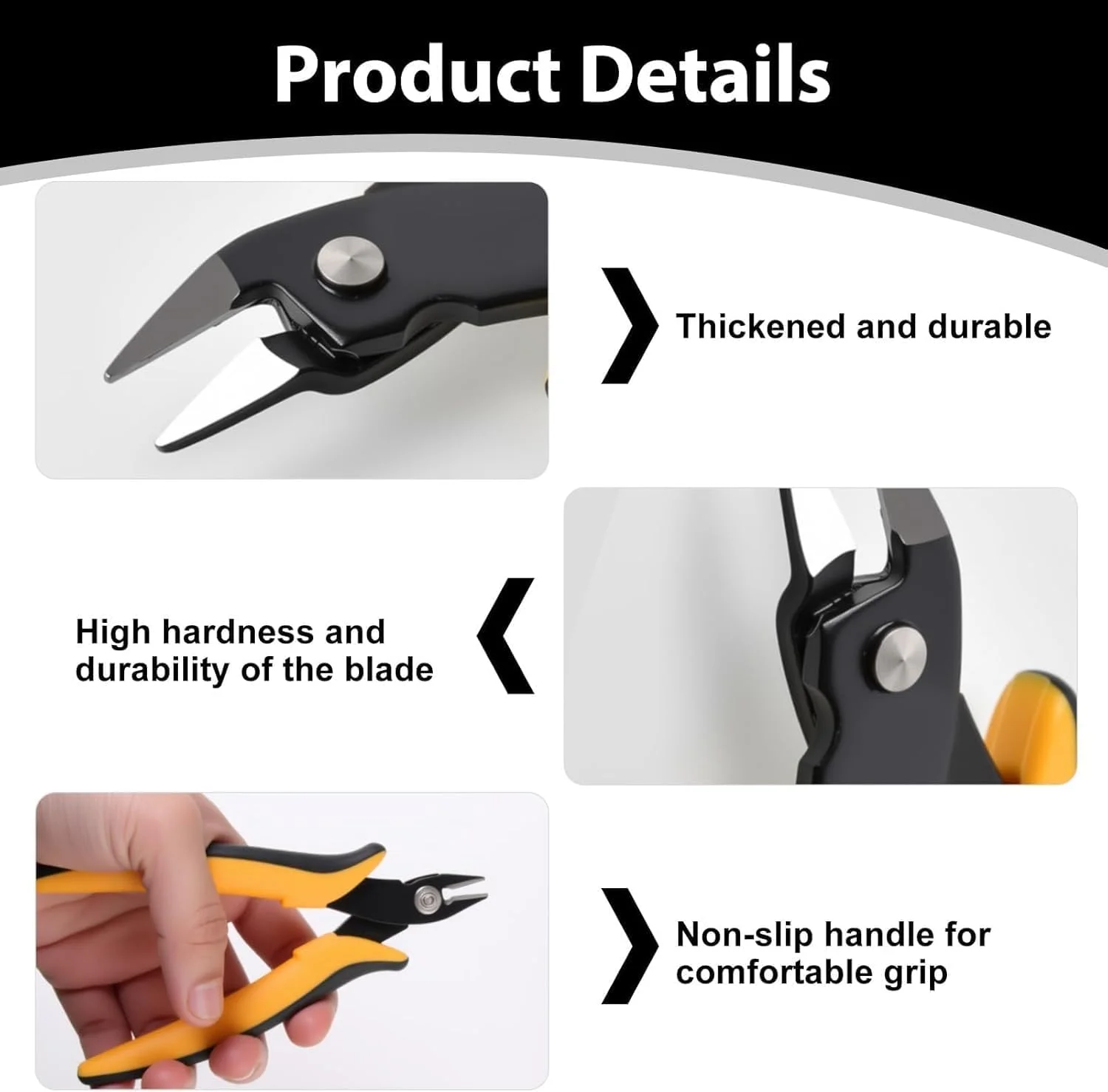 سیم چین های میکرو، مینی سیم چین های دقیق با دسته نرم، سیم چین های کوچک جانبی، انبر برش تمیز برای صنایع دستی DIY، جواهرات، الکترونیک، بست های کابل، زرد، 2 عدد سیم چین های میکرو، مینی سیم چین های دقیق با دسته نرم، سیم چین های کوچک جانبی، انبر برش تمیز برای صنایع دستی DIY، جواهرات، الکترونیک، بست های کابل، زرد، 2 عدد