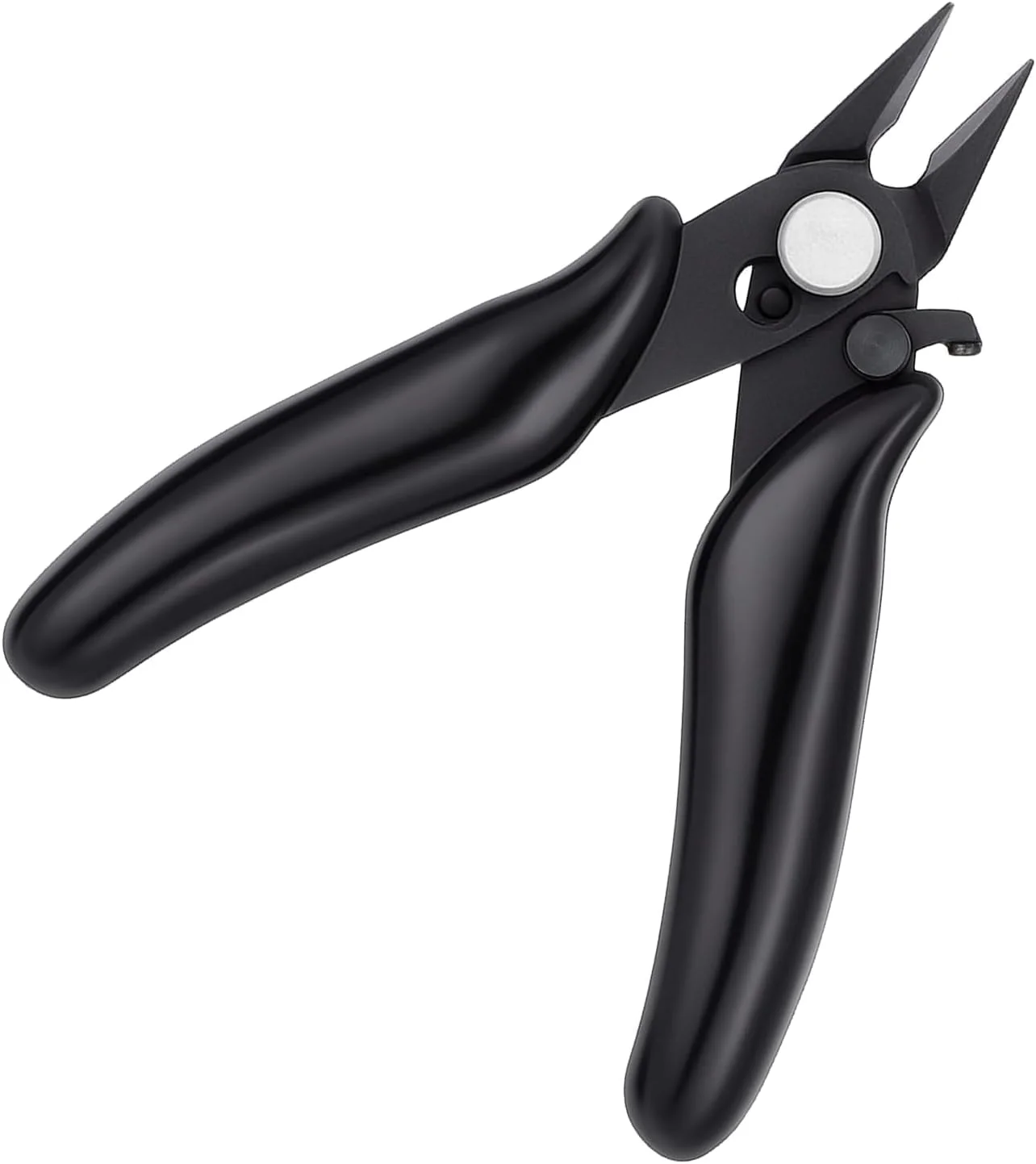 مینی سیم چین، سیم چین دقیق فنری با قفل، انبرهای برش همسطح بادوام و سبک وزن برای الکترونیک، جواهرات، مدل های پلاستیکی، مشکی، 3.5 اینچ