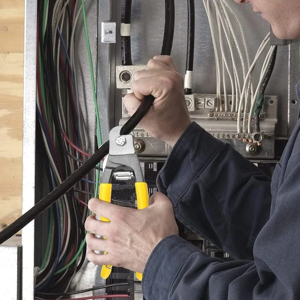 سیم چین فولادی ضد زنگ، ابزار برش کابل با سختی بالا با دسته ضد لغزش، انبر برش سنگین برای کابل، کابل فولادی، سیم بکسل، سیم چین کابل اهرمی