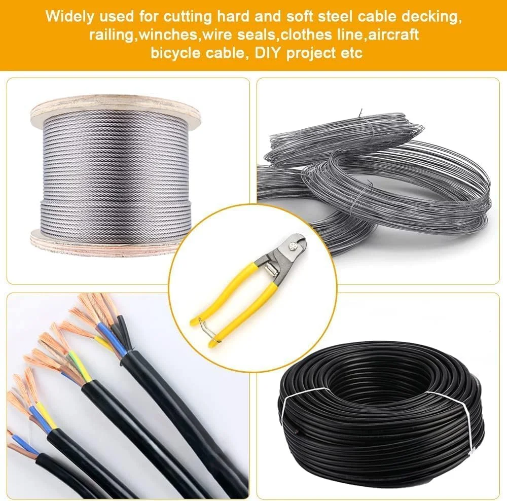 سیم چین فولادی ضد زنگ، ابزار برش کابل با سختی بالا با دسته ضد لغزش، انبر برش سنگین برای کابل، کابل فولادی، سیم بکسل، سیم چین کابل اهرمی