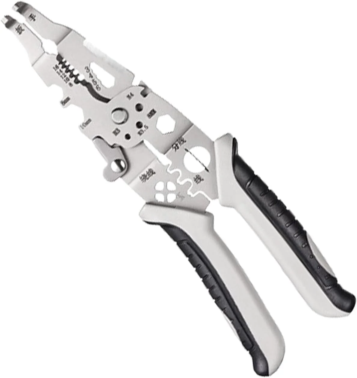 سیم لخت کن چند منظوره، ابزار سیم لخت کن حرفه ای، سیم لخت کن قابل حمل، سیم چین استیل ضد زنگ، سیم چین با دسته ارگونومیک برای تعمیر و نگهداری لوازم خانگی، خاکستری