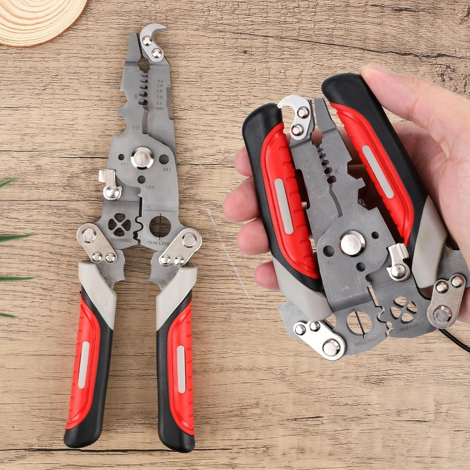 ابزار سیم لخت کن تاشو 18 در 1 KASTWAVE - انبر چند منظوره حرفه ای (سیم لخت کن، برش، پرس) | طراحی تاشو، جمع و جور و قابل حمل | ایده آل برای برقکاران، تعمیرات منزل ابزار سیم لخت کن تاشو 18 در 1 KASTWAVE - انبر چند منظوره حرفه ای (سیم لخت کن، برش، پرس) | طراحی تاشو، جمع و جور و قابل حمل | ایده آل برای برقکاران، تعمیرات منزل