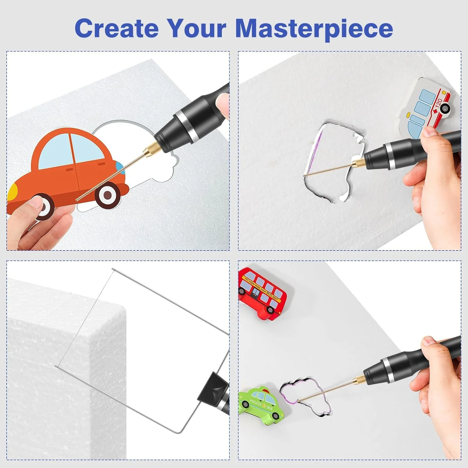 ست ابزار برش فوم سیم داغ 3 در 1، ابزار برش فوم برقی با 3 سری برش، ایده آل برای تخته فوم، هنرهای فوم، صنایع دستی، پروژه های DIY (مشکی) ست ابزار برش فوم سیم داغ 3 در 1، ابزار برش فوم برقی با 3 سری برش، ایده آل برای تخته فوم، هنرهای فوم، صنایع دستی، پروژه های DIY (مشکی)