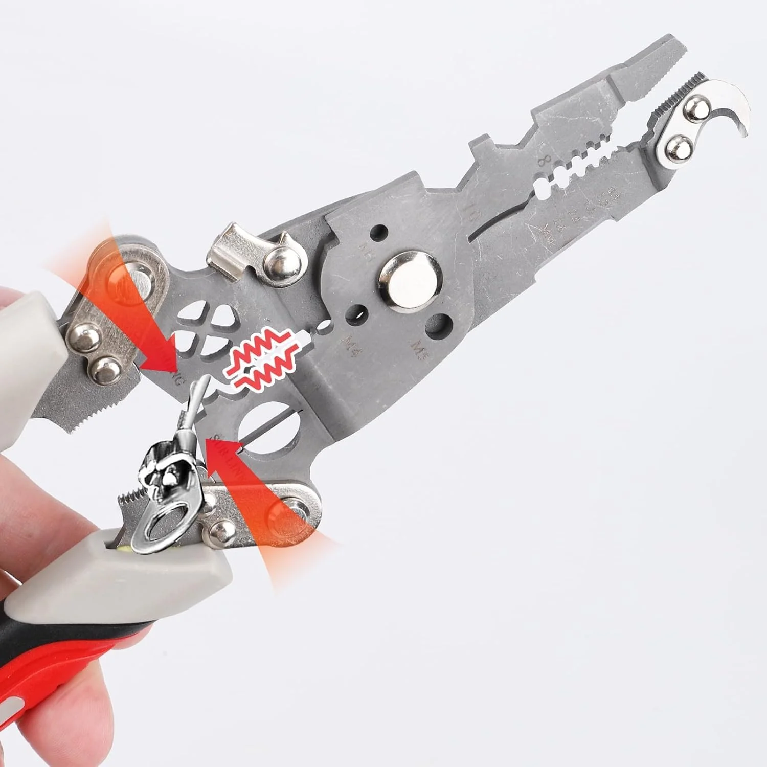 ابزار سیم لخت کن تاشو 18 در 1 KASTWAVE - انبر چند منظوره حرفه ای (سیم لخت کن، برش، پرس) | طراحی تاشو، جمع و جور و قابل حمل | ایده آل برای برقکاران، تعمیرات منزل ابزار سیم لخت کن تاشو 18 در 1 KASTWAVE - انبر چند منظوره حرفه ای (سیم لخت کن، برش، پرس) | طراحی تاشو، جمع و جور و قابل حمل | ایده آل برای برقکاران، تعمیرات منزل