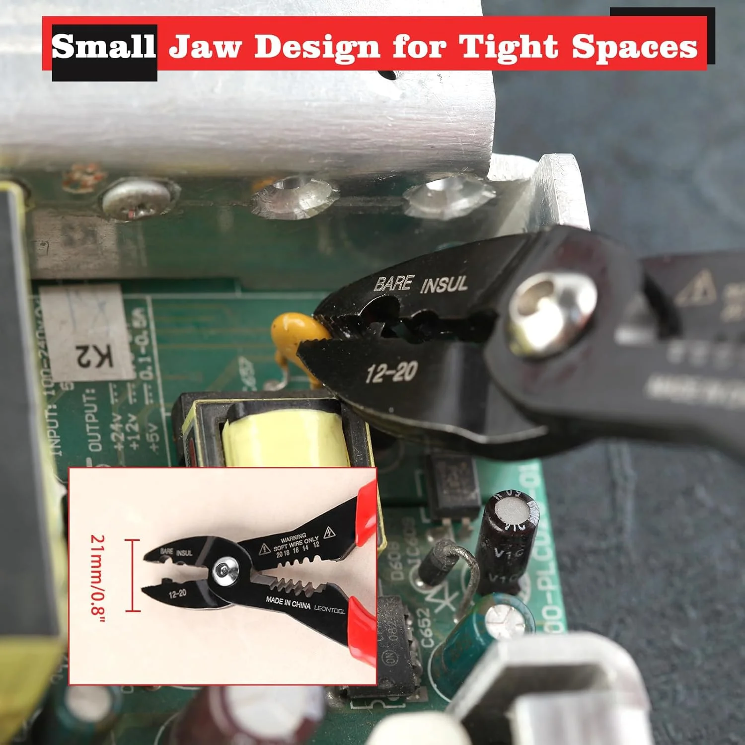 انبر سیم لخت کن چند منظوره 4 در 1 مخصوص برق کارها با سیم چین، پرس، گیره و لخت کن - ابزار حرفه ای و جمع و جور 7 اینچی برای سیم های عایق دار و بدون عایق 12-20 AWG انبر سیم لخت کن چند منظوره 4 در 1 مخصوص برق کارها با سیم چین، پرس، گیره و لخت کن - ابزار حرفه ای و جمع و جور 7 اینچی برای سیم های عایق دار و بدون عایق 12-20 AWG