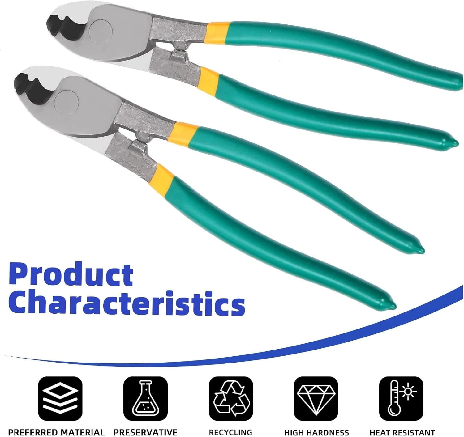 سیم چین کابل 6 اینچی KASTWAVE برای کابل های آلومینیومی، مسی و مخابراتی، سیم چین های فولادی ضد زنگ تیز، 2 عددی