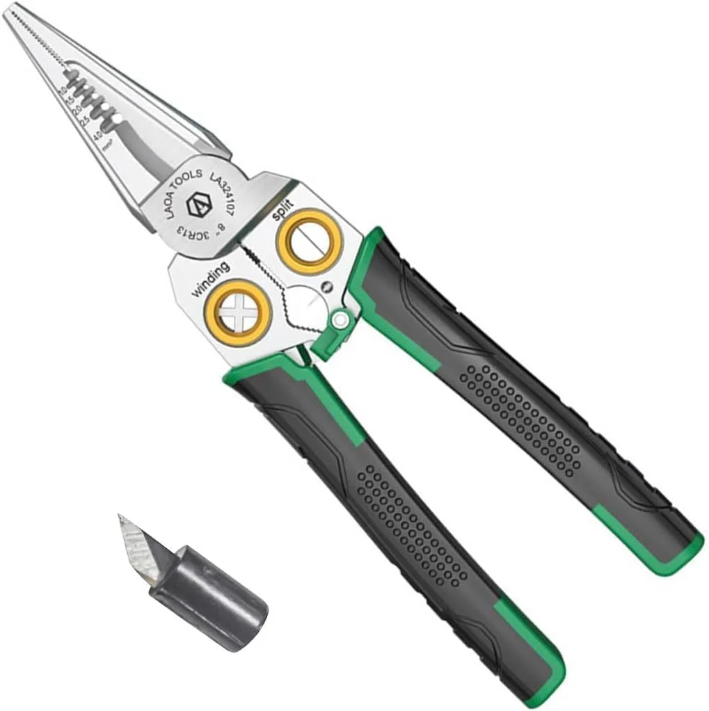 سیم لخت کن 7 در 1 برای برش و کشیدن سیم، سیم لخت کن چند منظوره، قیچی کابل برای خراشیدن و پرس کردن سیم سیم لخت کن 7 در 1 برای برش و کشیدن سیم، سیم لخت کن چند منظوره، قیچی کابل برای خراشیدن و پرس کردن سیم