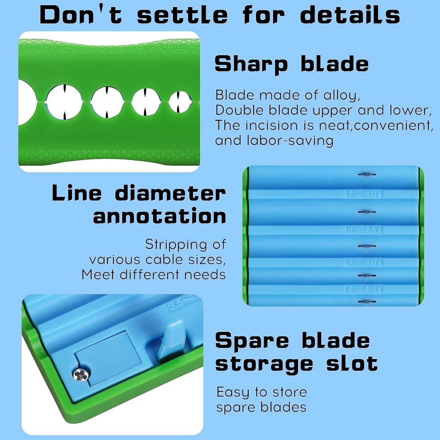 ابزار برش کابل فیبر نوری میانی KASTWAVE، کابل لخت کن 3.5-11 میلی متر، تیغه قابل تعویض با 12 تیغه یدکی، برش لوله شل و لوله بافر (A-3511)