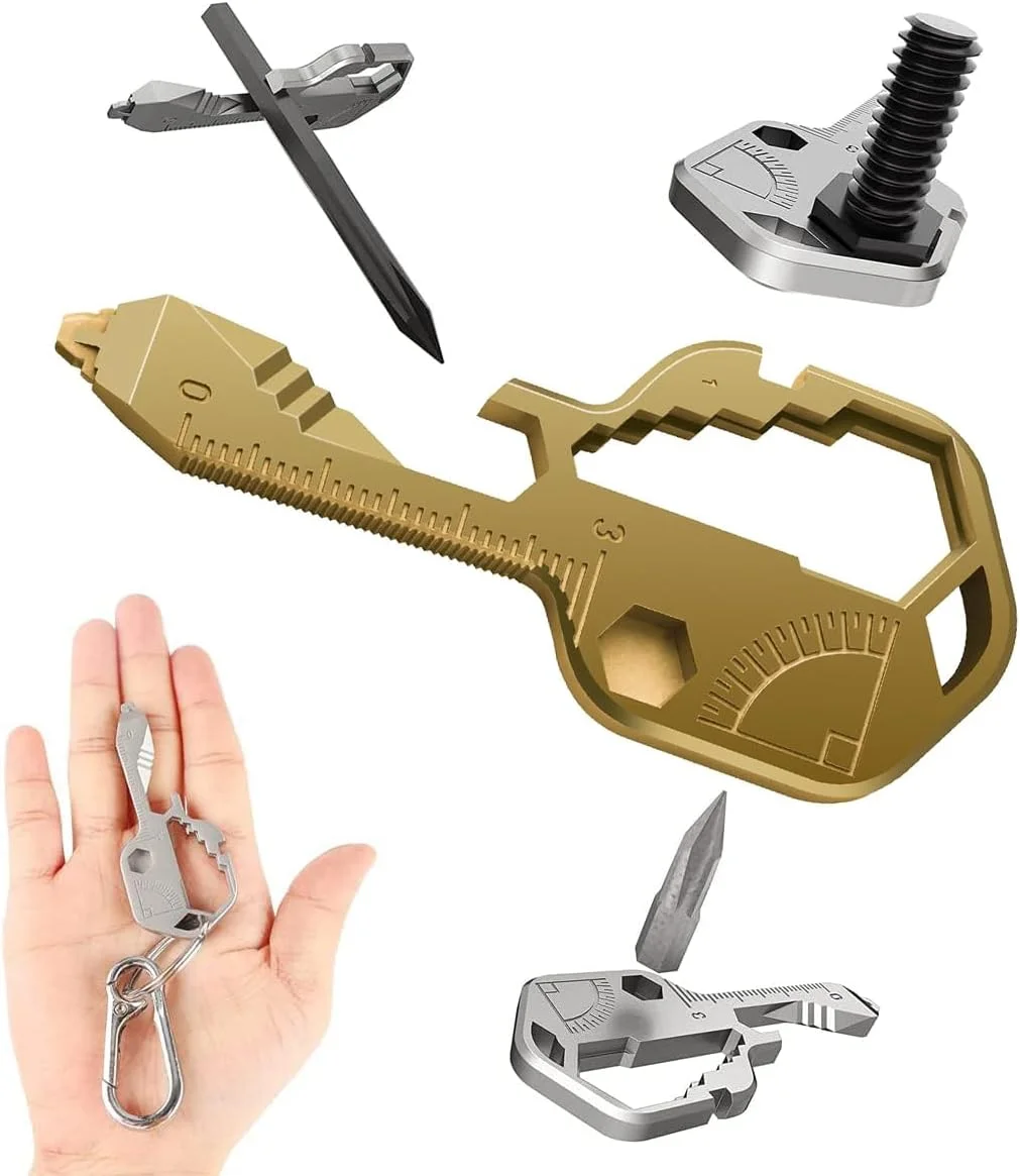 ابزار چندکاره جیبی KASTWAVE به شکل کلید، کیت ابزار نهایی کوچک 24 در 1، ابزار چندکاره جیبی استیل ضد زنگ برای پیچ گوشتی، سوهان، درب بازکن بطری، آچار، خط کش، سیم لخت کن، هدیه برای آقایان (طلایی) ابزار چندکاره جیبی KASTWAVE به شکل کلید، کیت ابزار نهایی کوچک 24 در 1، ابزار چندکاره جیبی استیل ضد زنگ برای پیچ گوشتی، سوهان، درب بازکن بطری، آچار، خط کش، سیم لخت کن، هدیه برای آقایان (طلایی)