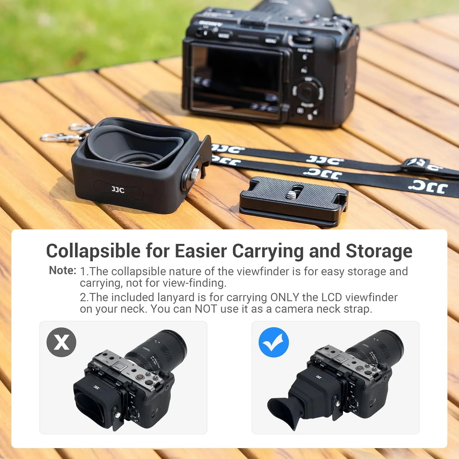 لوپ چشمی LCD دوربین JJC با کیت صفحه پایه برای دوربین های SONY FX30 FX3، ذره بین با بزرگنمایی 3 برابر و آفتابگیر صفحه نمایش دوربین