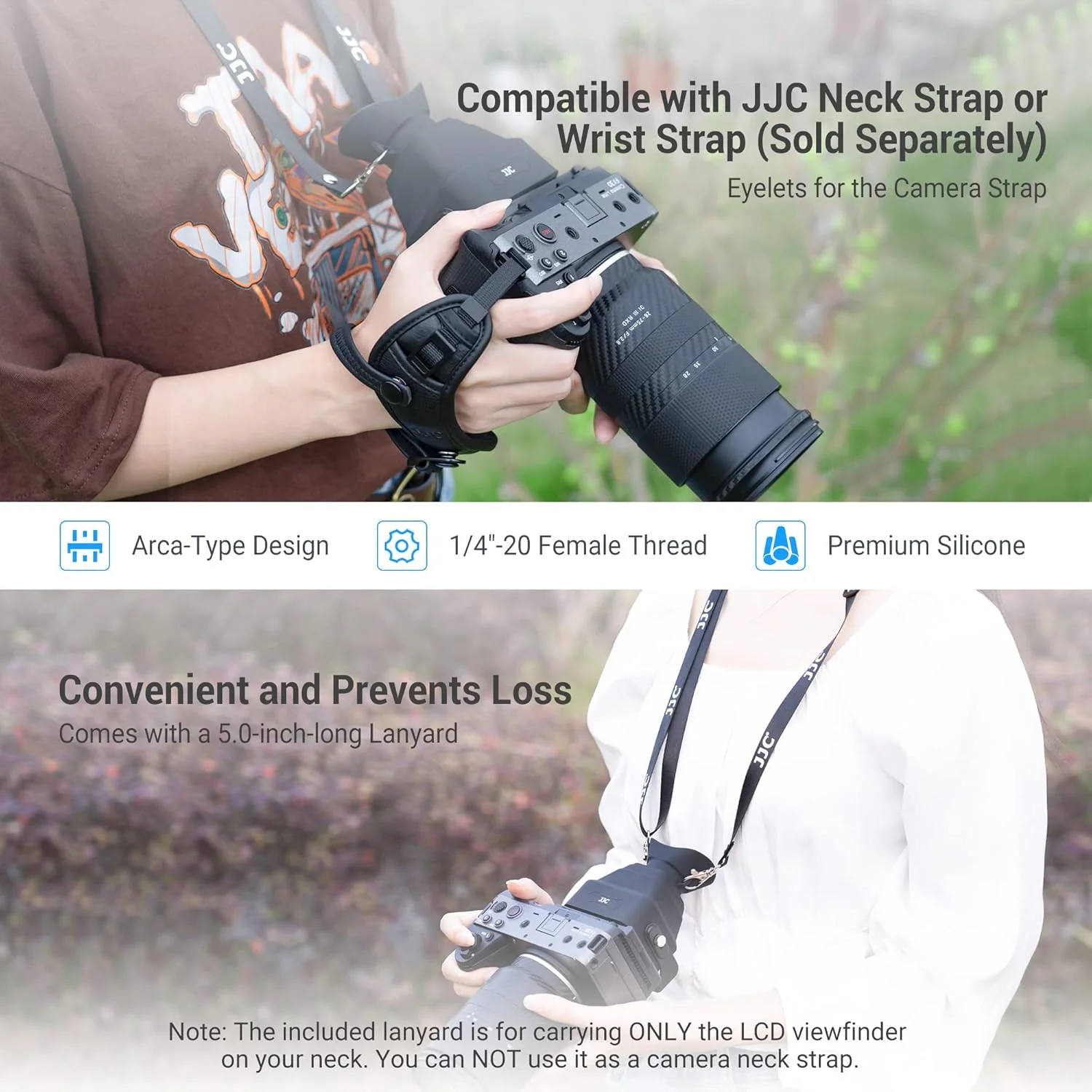 لوپ چشمی LCD دوربین JJC با کیت صفحه پایه برای دوربین های SONY FX30 FX3، ذره بین با بزرگنمایی 3 برابر و آفتابگیر صفحه نمایش دوربین