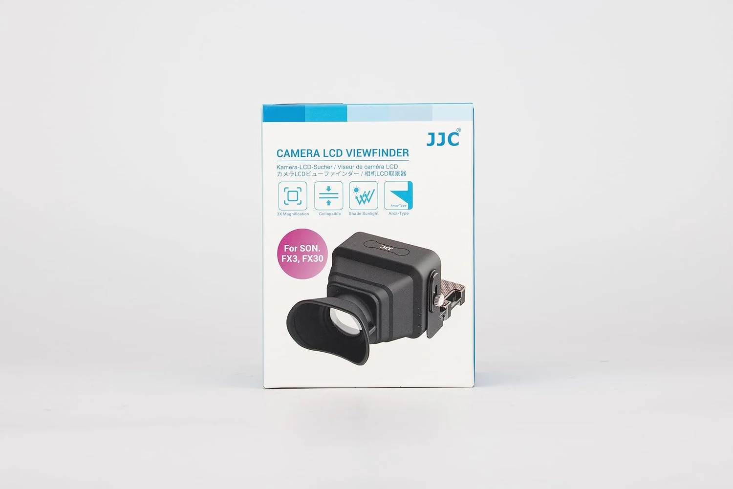 لوپ چشمی LCD دوربین JJC با کیت صفحه پایه برای دوربین های SONY FX30 FX3، ذره بین با بزرگنمایی 3 برابر و آفتابگیر صفحه نمایش دوربین