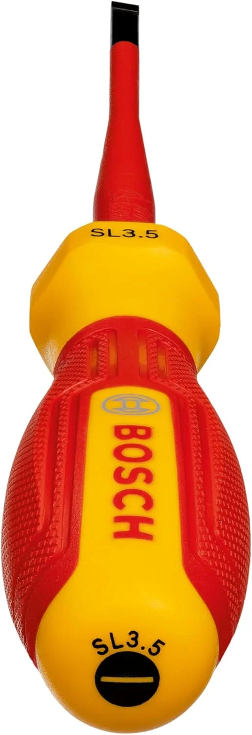 پیچ گوشتی حرفه ای VDE بوش SL3.5x75 (دارای گواهی تا 1000 ولت، عایق شده با پلی پروپیلن (PP) و الاستومر ترموپلاستیک (TPE))