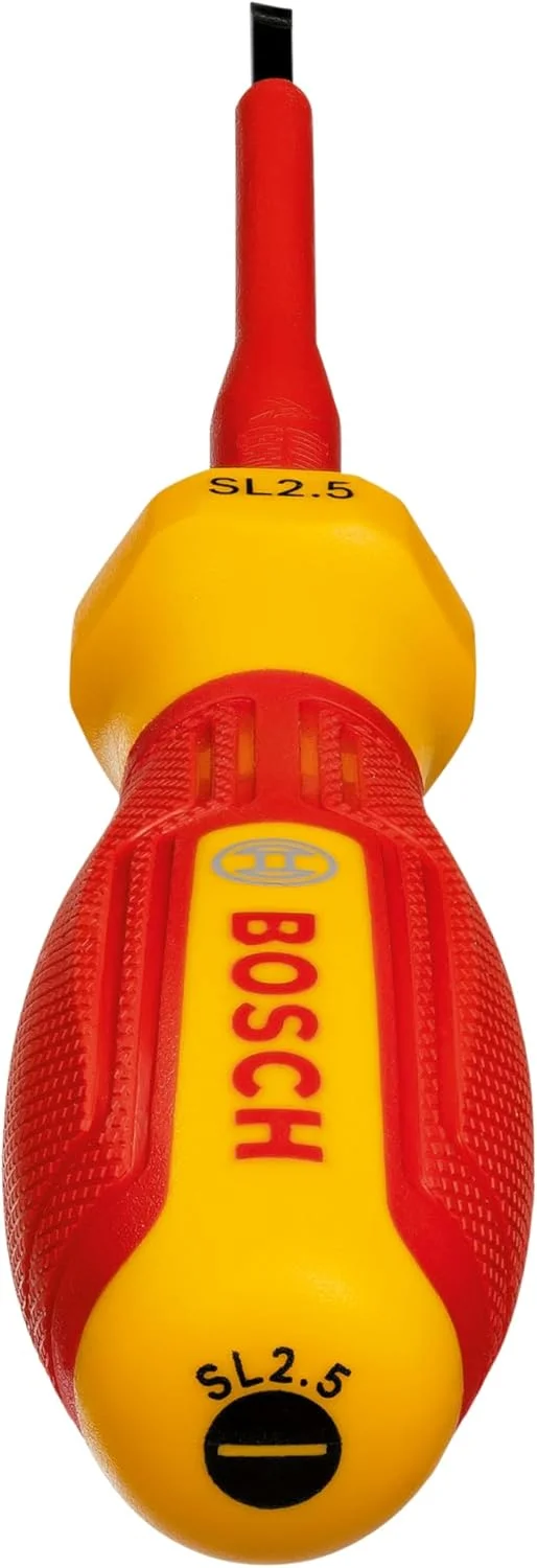 پیچ گوشتی حرفه ای VDE بوش SL2.5x75 (دارای گواهی تا 1000 ولت، عایق شده با الاستومر ترموپلاستیک (TPE)) پیچ گوشتی حرفه ای VDE بوش SL2.5x75 (دارای گواهی تا 1000 ولت، عایق شده با الاستومر ترموپلاستیک (TPE))