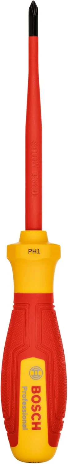 پیچ گوشتی عایق بوش پروفشنال VDE PH1x100 (تایید شده تا 1000 ولت، عایق شده با ترموپلاستیک الاستومر (TPE)) پیچ گوشتی عایق بوش پروفشنال VDE PH1x100 (تایید شده تا 1000 ولت، عایق شده با ترموپلاستیک الاستومر (TPE))