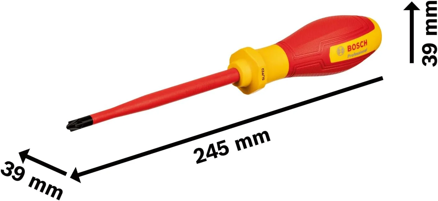 پیچ گوشتی حرفه ای VDE بوش SL/PZ2x125 (دارای گواهی تا 1000 ولت، عایق شده با ترموپلاستیک الاستومر (TPE)) پیچ گوشتی حرفه ای VDE بوش SL/PZ2x125 (دارای گواهی تا 1000 ولت، عایق شده با ترموپلاستیک الاستومر (TPE))