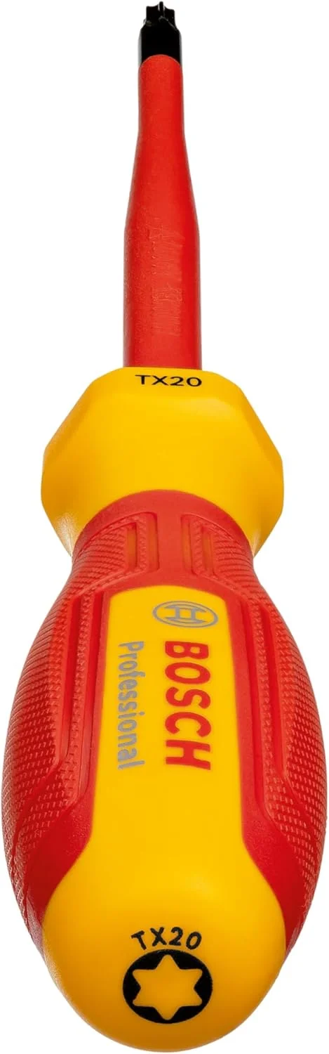 پیچ گوشتی حرفه ای VDE بوش TX20x100 (تایید شده تا 1000 ولت، عایق شده با الاستومر ترموپلاستیک (TPE)) پیچ گوشتی حرفه ای VDE بوش TX20x100 (تایید شده تا 1000 ولت، عایق شده با الاستومر ترموپلاستیک (TPE))