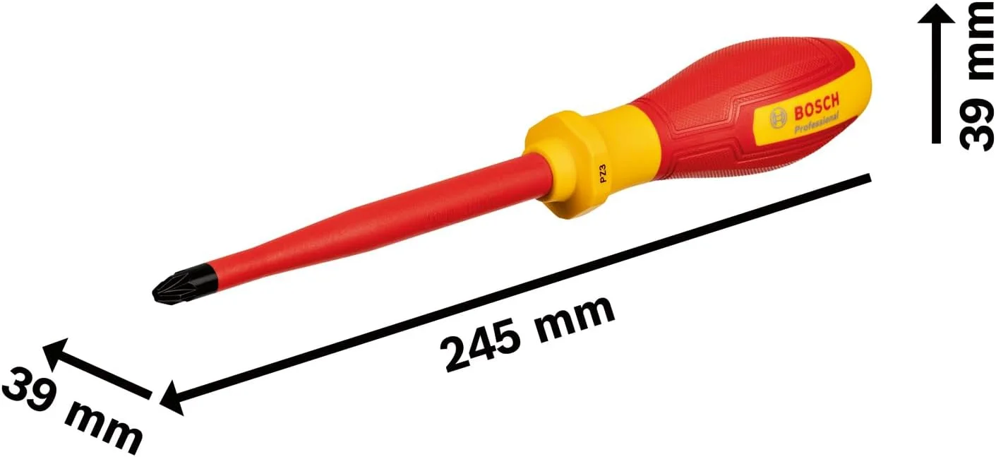 پیچ گوشتی حرفه ای VDE بوش PZ3x125 (تایید شده تا 1000 ولت، عایق شده با ترموپلاستیک الاستومر (TPE)) پیچ گوشتی حرفه ای VDE بوش PZ3x125 (تایید شده تا 1000 ولت، عایق شده با ترموپلاستیک الاستومر (TPE))