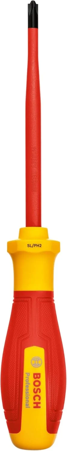 پیچ گوشتی حرفه ای VDE بوش SL/PH2x125 (دارای گواهی تا 1000 ولت، عایق شده با الاستومر ترموپلاستیک (TPE)) پیچ گوشتی حرفه ای VDE بوش SL/PH2x125 (دارای گواهی تا 1000 ولت، عایق شده با الاستومر ترموپلاستیک (TPE))