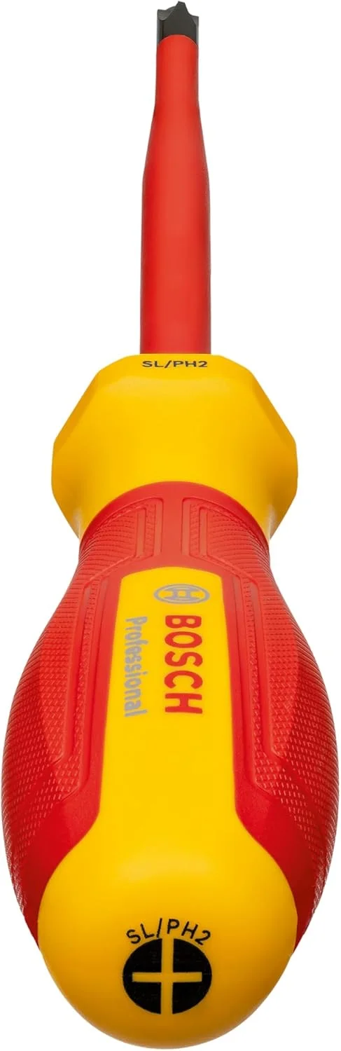 پیچ گوشتی حرفه ای VDE بوش SL/PH2x125 (دارای گواهی تا 1000 ولت، عایق شده با الاستومر ترموپلاستیک (TPE)) پیچ گوشتی حرفه ای VDE بوش SL/PH2x125 (دارای گواهی تا 1000 ولت، عایق شده با الاستومر ترموپلاستیک (TPE))