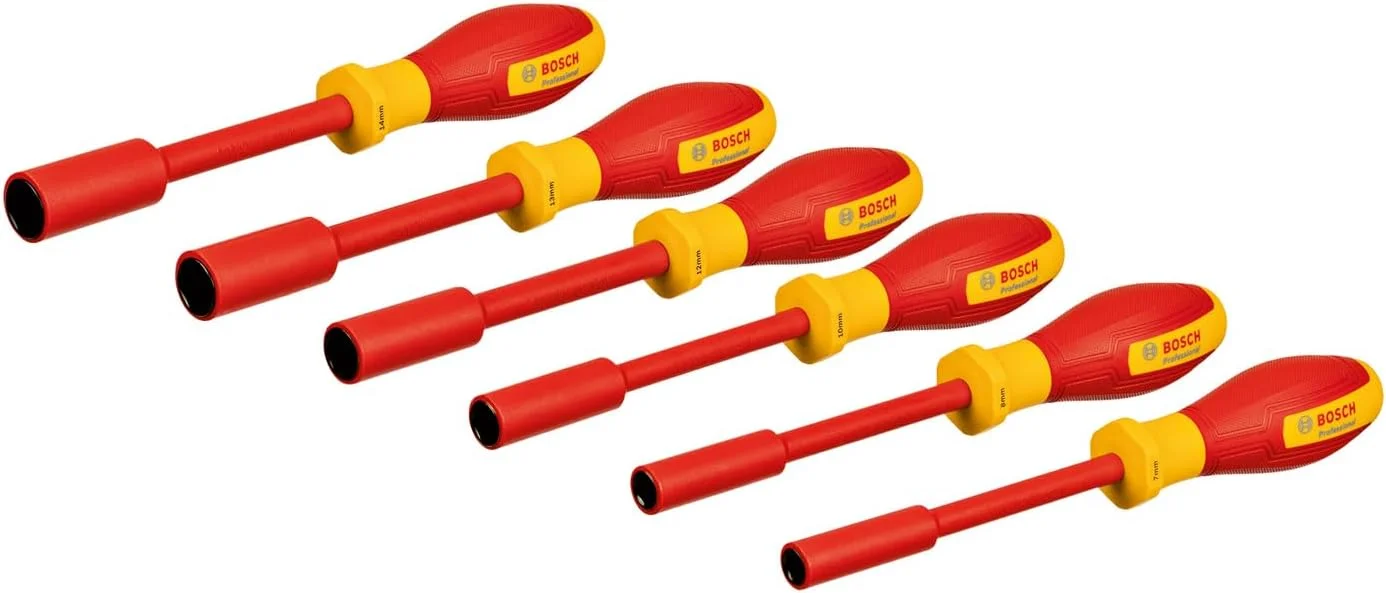 مجموعه آچار بکس VDE بوش پروفشنال - 6 عددی (7-14 میلی متر، دارای گواهی تا 1000 ولت) مجموعه آچار بکس VDE بوش پروفشنال - 6 عددی (7-14 میلی متر، دارای گواهی تا 1000 ولت)