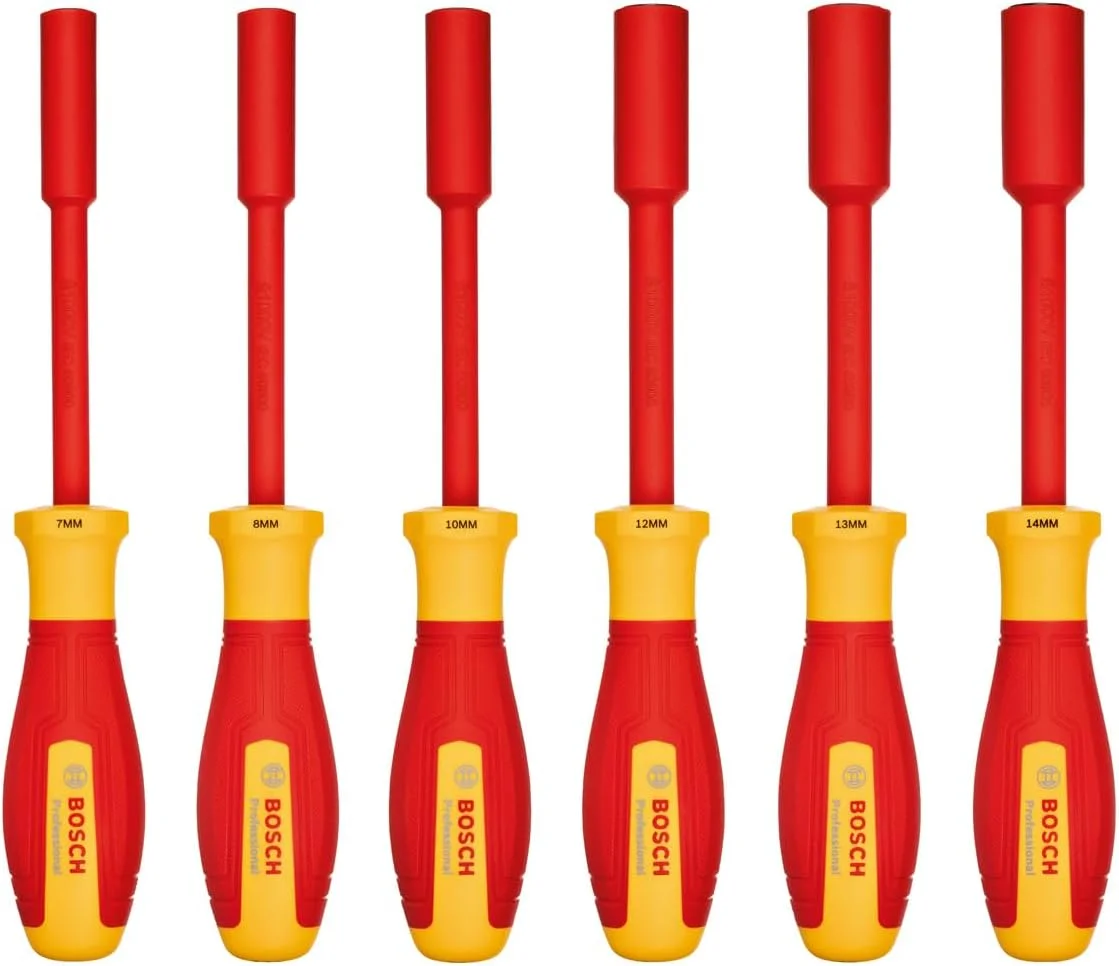 مجموعه آچار بکس VDE بوش پروفشنال - 6 عددی (7-14 میلی متر، دارای گواهی تا 1000 ولت) مجموعه آچار بکس VDE بوش پروفشنال - 6 عددی (7-14 میلی متر، دارای گواهی تا 1000 ولت)
