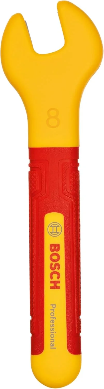 آچار VDE بوش پروفشنال - 8 میلی متر (زاویه فک 15 درجه، تایید شده تا 1000 ولت، عایق شده با پلی پروپیلن (PP) و ترموپلاستیک الاستومر (TPE))