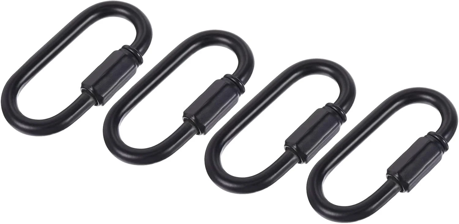 اتصال دهنده زنجیر YOKIVE، بسته 4 عددی، عالی برای اتصالات (مشکی، ضخامت 5 میلی متر)