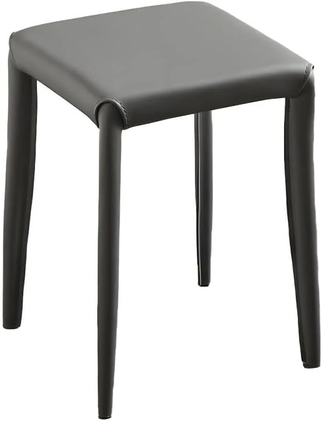 صندلی ناهارخوری مربعی SKY-TOUCH: چهارپایه های قابل انباشت با فریم فلزی، صندلی نرم با روکش چرمی PU مناسب برای خانه، دفتر کار و کلاس های درس (35 * 35 * 46 سانتی متر، خاکستری) صندلی ناهارخوری مربعی SKY-TOUCH: چهارپایه های قابل انباشت با فریم فلزی، صندلی نرم با روکش چرمی PU مناسب برای خانه، دفتر کار و کلاس های درس (35 * 35 * 46 سانتی متر، خاکستری)